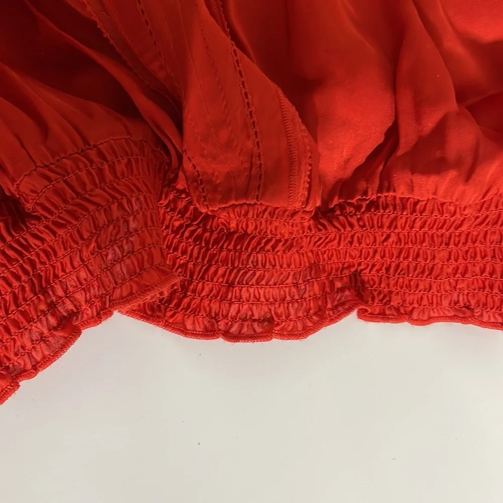 Red 💯 silk blouse l size xs NWT 🔥 - Picture 7 of 7